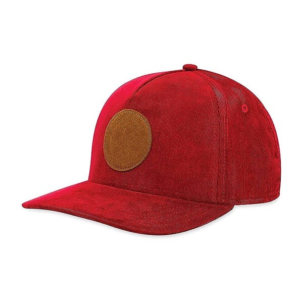 Debossed Leather Patch Corduroy Baseball Cap